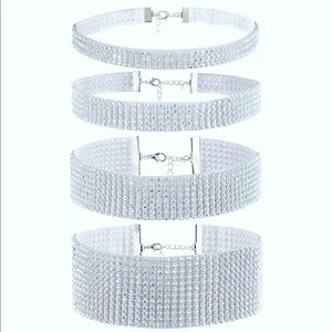 Elegant Crystal Rhinestone Evening Chokers • 4 Size Options!